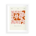 Plakat w ramie 50x70 - Miłość w Kompozycji - grafika, kompozycja kwiaty i serca - rama biała
