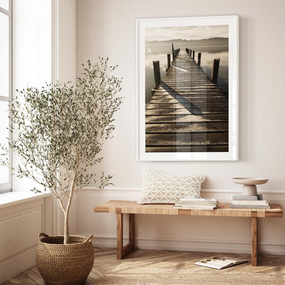 Plakat bez ramy 30x40 - Pomost nad jeziorem - pomost, jezioro