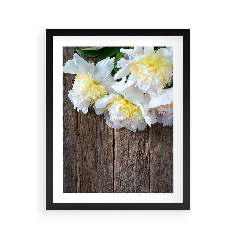 Plakat w ramie 40x50 - Relaksująca Harmonia - kwiaty, spa - rama czarna