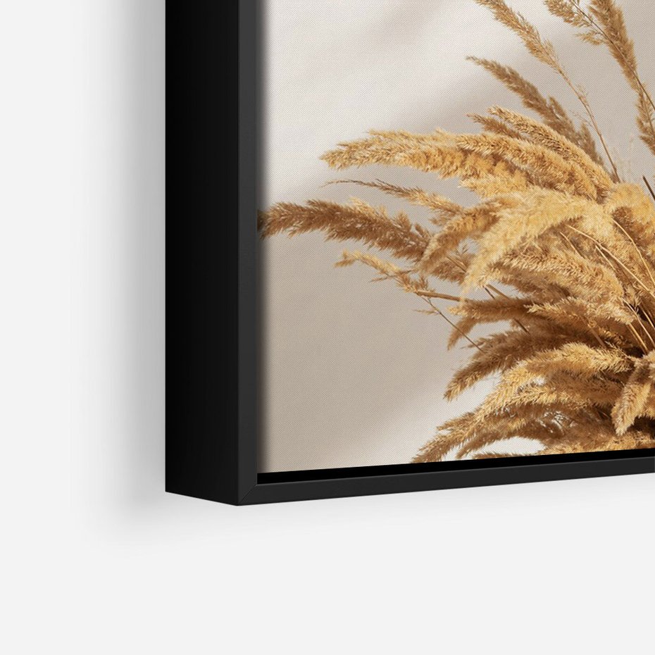 Obraz w ramie 50x70 - mpresyjne układy traw - boho, trawy - rama czarna