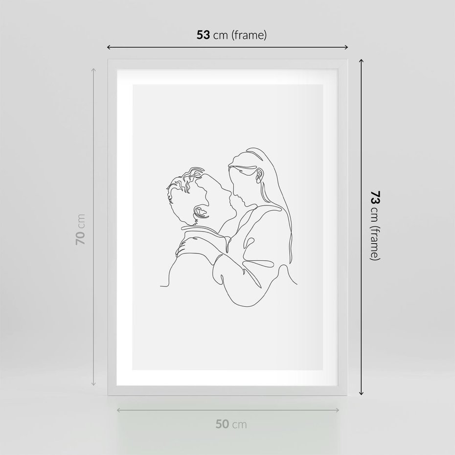 Plakat w ramie 50x70 - Bezgraniczne Tańce - para zakochanych, kobieta i mężczyzna - rama biała