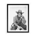 Plakat w ramie 50x70 - Dziki Zachód - retro zdjęcie, czarno białe - rama czarna