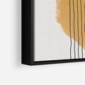 Obraz w ramie 50x50 - Taniec Emocji - abstrakcyjne akwarelowe plamy, nieregularne kreski - rama czarna