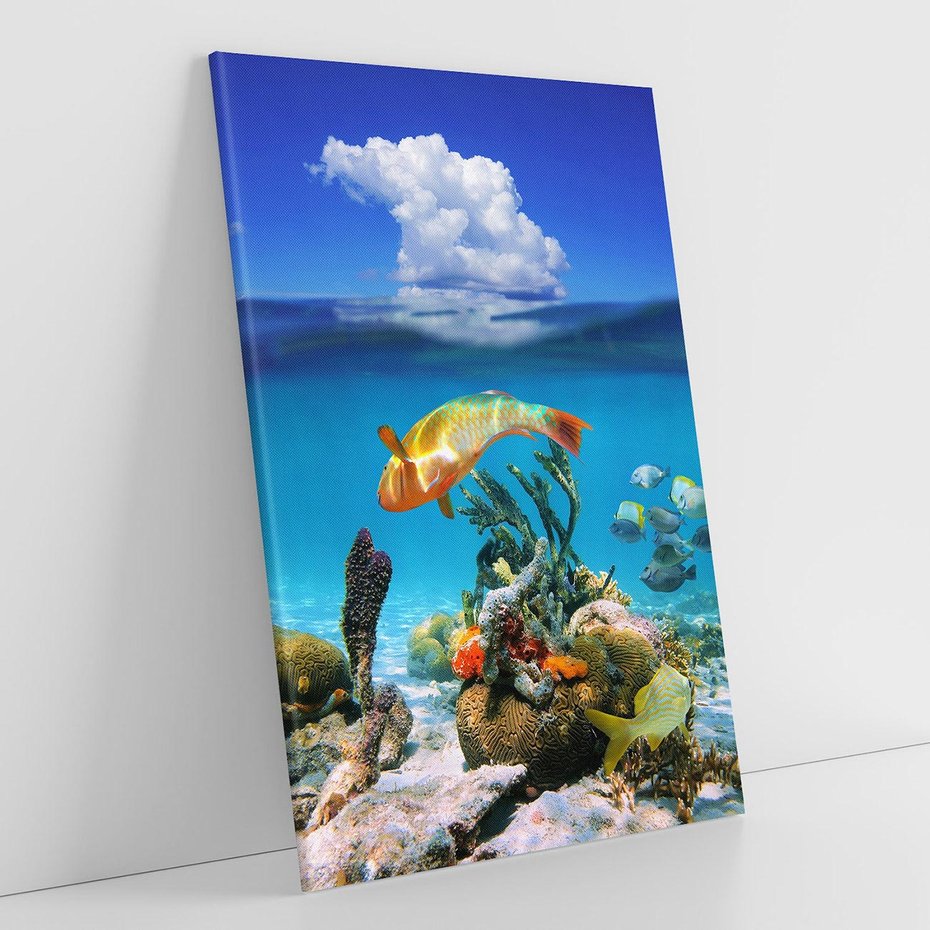 Obraz na płótnie 80x120 - Podwodna rafa koralowa: kolorowy oceanowy świat - rafa, koralowa