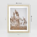Plakat w ramie 40x50 - Boho Urok - trawy, pampas - rama drewno