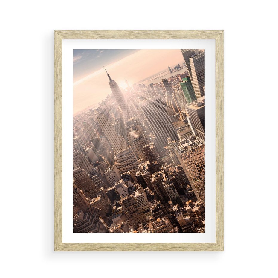 Plakat w ramie 50x70 - Dynamika Nowego Jorku - Nowy Jork, miasto - rama drewno