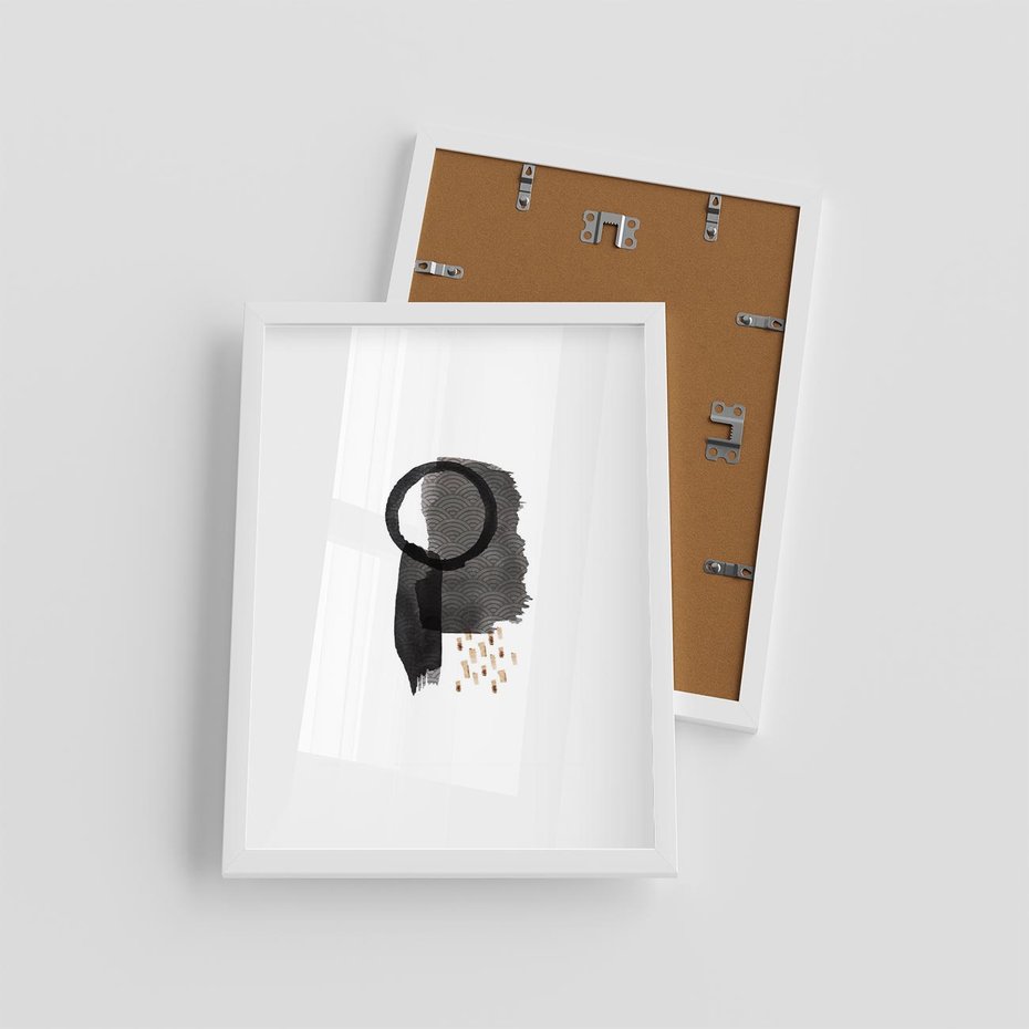 Plakat w ramie 30x40 - Japoński Minimalizm - grafika w japońskim stylu, minimalizm - rama biała