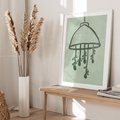 Plakat bez ramy 21x30 - Zieleń Inspirującego Spokoju - plakat z abstrakcyjną zieloną lampą, skandynawski design