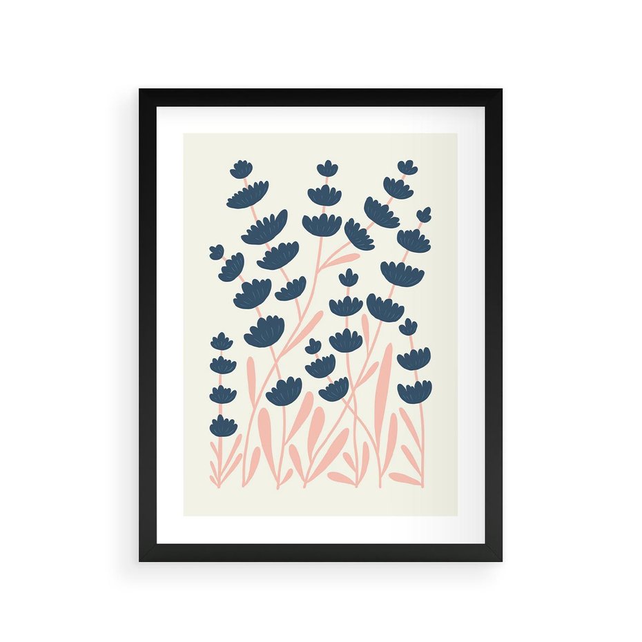 Plakat w ramie 30x40 - Migotliwe Kształty - kwiaty, rośliny - rama czarna