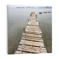 Obraz na płótnie 50x50 - Jeziorne Refleksje - pomost, jezioro