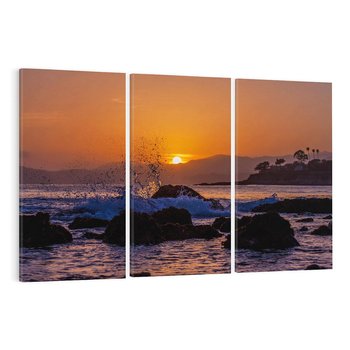 Obraz na płótnie 120x80 - Morze, fale i skały - morze, fale