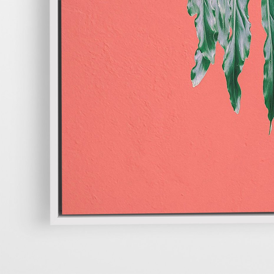 Obraz w ramie 70x100 - Energetyczna Eksplozja Natury - liście, kolor - rama biała