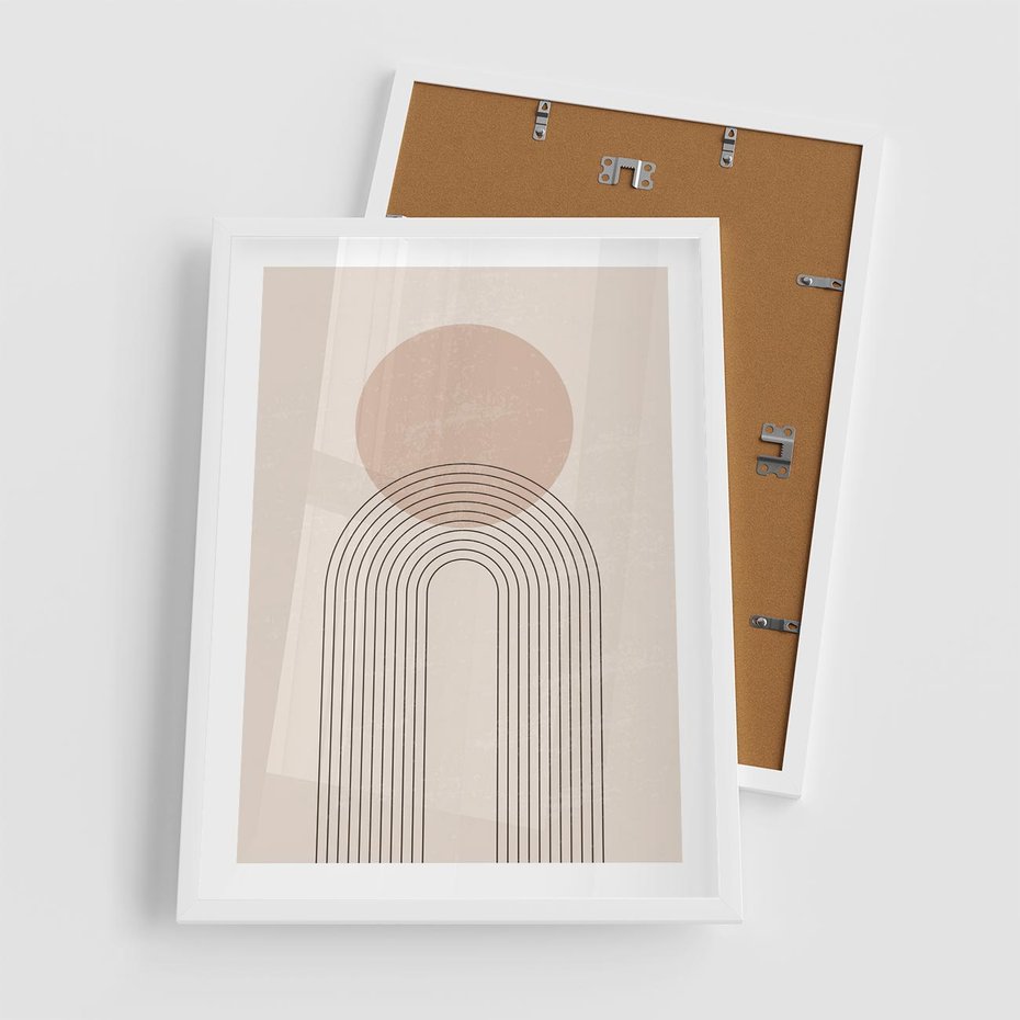Plakat w ramie 50x70 - Konturem Zdefiniowane - boho plakat, minimalizm - rama biała