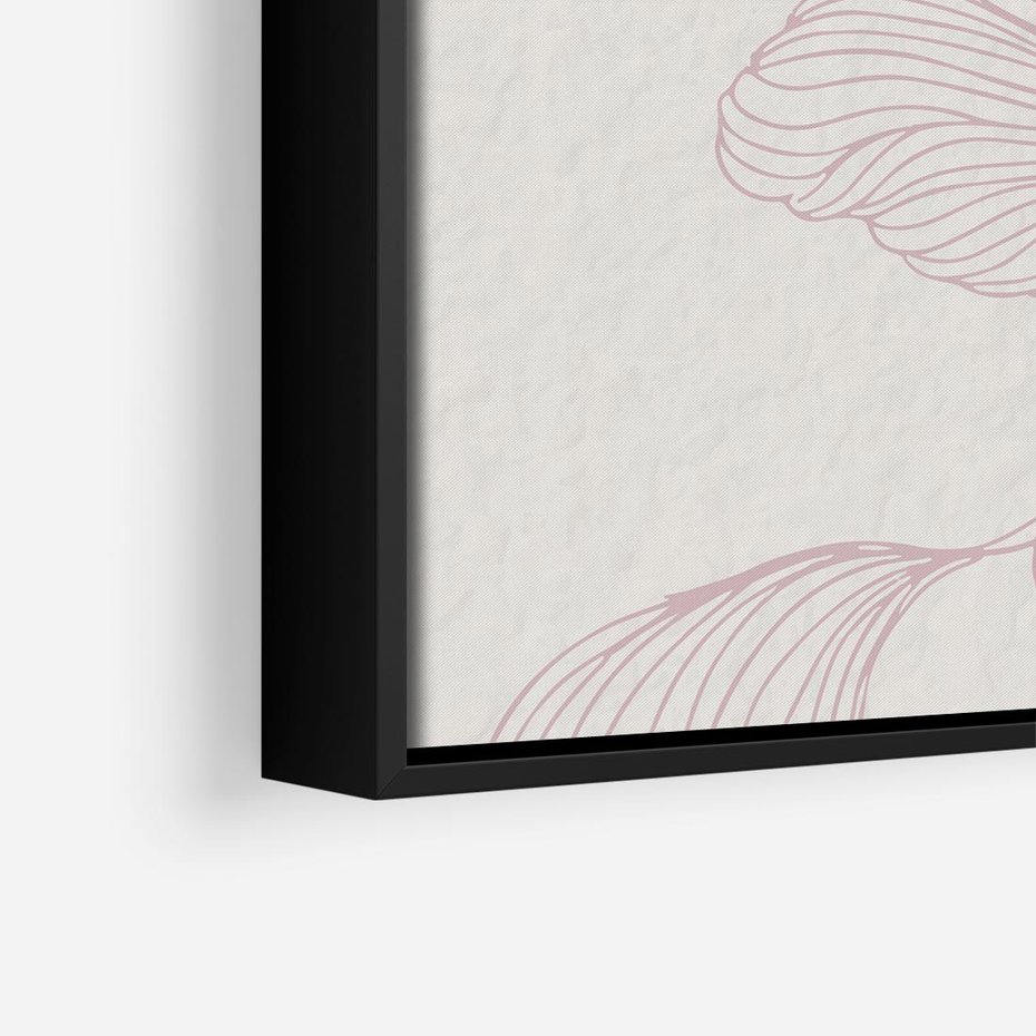 Obraz w ramie 50x50 - Szept marzeń i tajemnic - abstrakcyjne, roślinne ornamenty - rama czarna