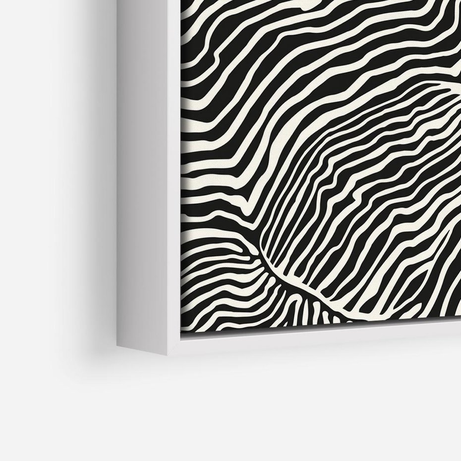 Obraz w ramie 80x80 - Migoczące Kontury - boho plakat, rycina - rama biała