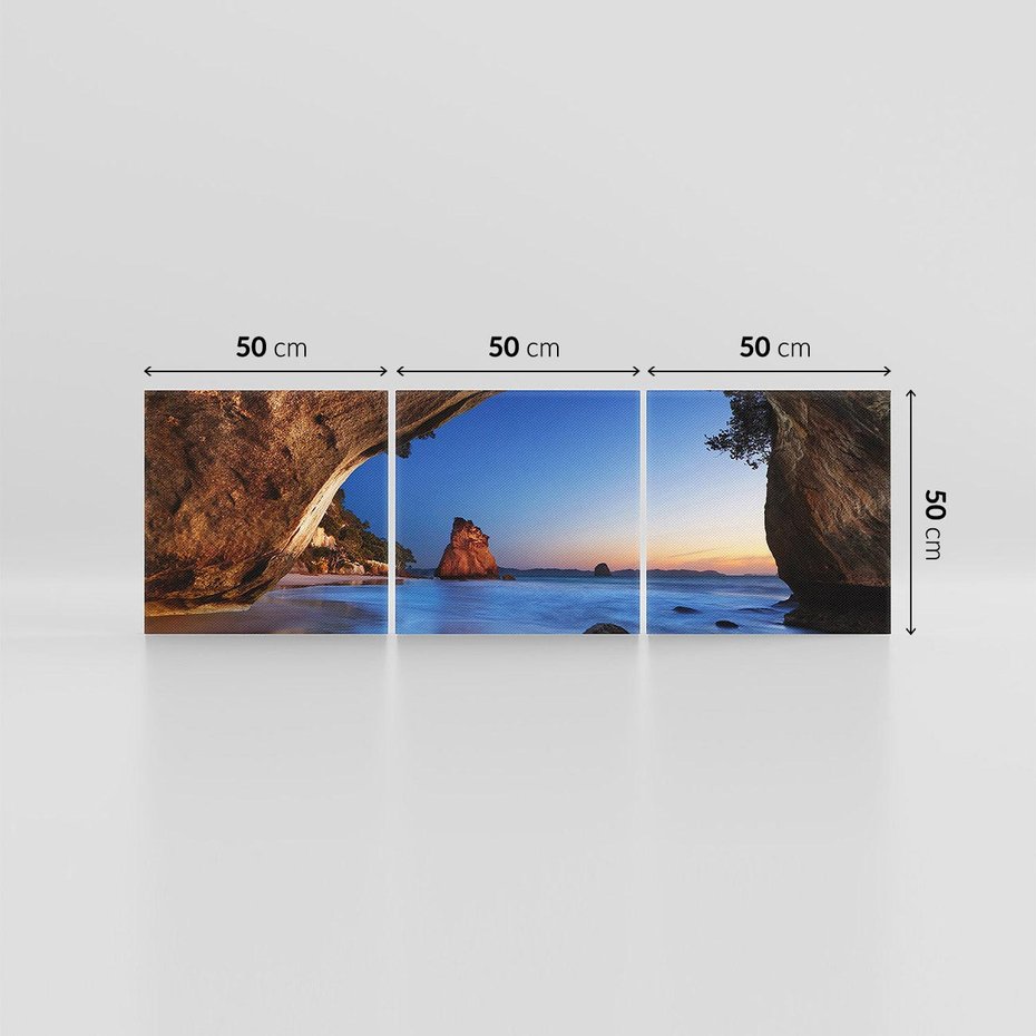 Obraz na płótnie 150x50 - Uroki wyspy: Morze i skały - wyspa, morze