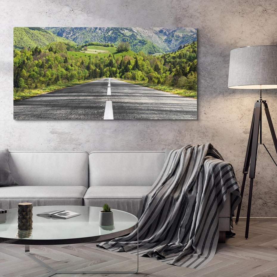 Obraz na płótnie 100x50 - Droga przez góry: podróż do przygody - droga, góry