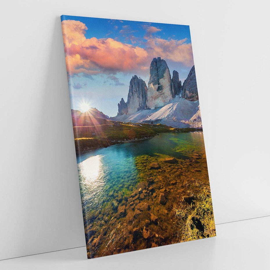 Obraz na płótnie 50x70 - Jezioro wśród majestatycznych gór - jezioro, góry