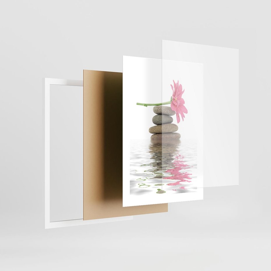 Plakat w ramie 30x40 - Kwiatowe japońskie spa - japońskie, spa - rama biała