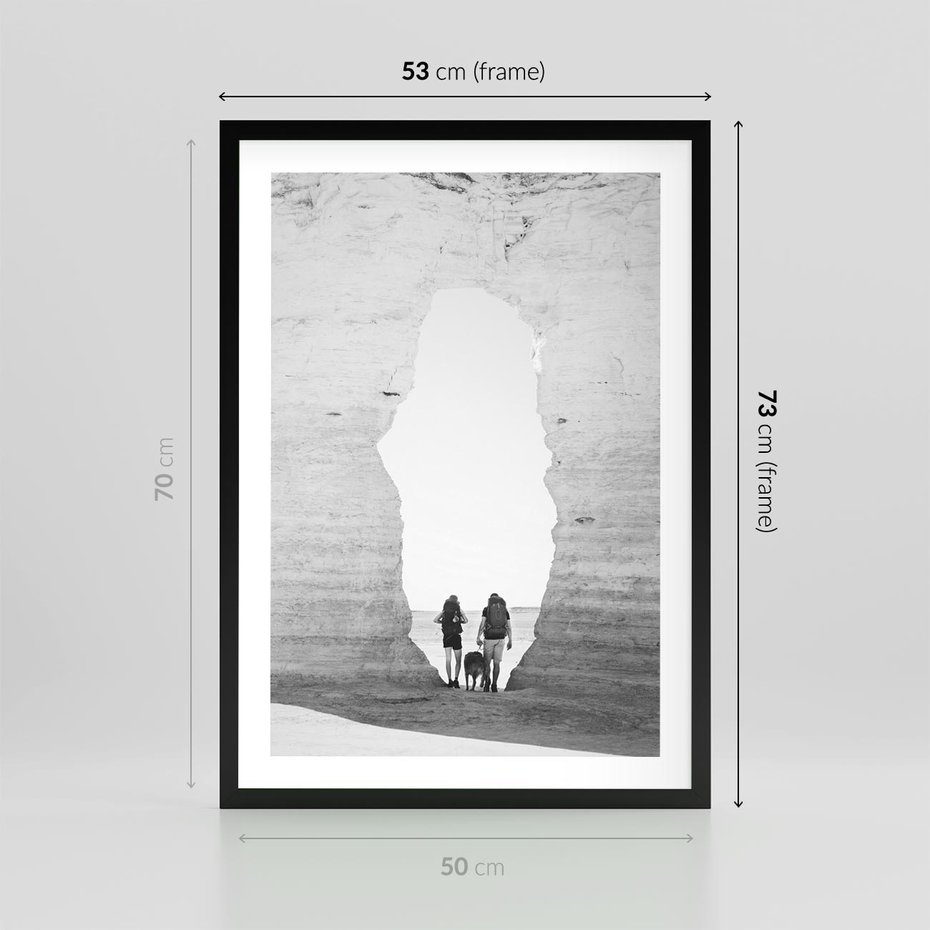 Plakat w ramie 50x70 - Podróżna Eksploracja - Echa Przygody - rama czarna