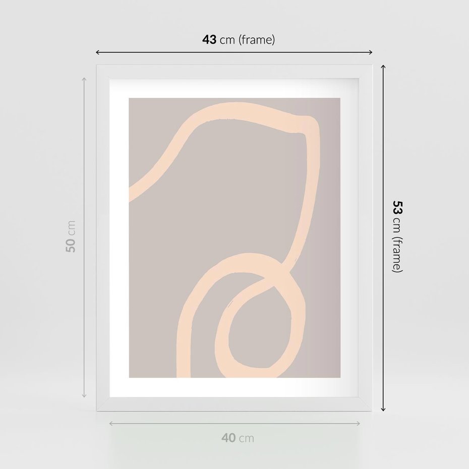 Plakat w ramie 40x50 - Wystylizowana Rewolucja - minimalistyczny obraz, nowoczesny - rama biała