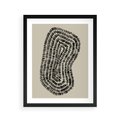 Plakat w ramie 40x50 - Nowoczesne Odbicia Wnętrza - boho plakat, czarne kropki kreski - rama czarna