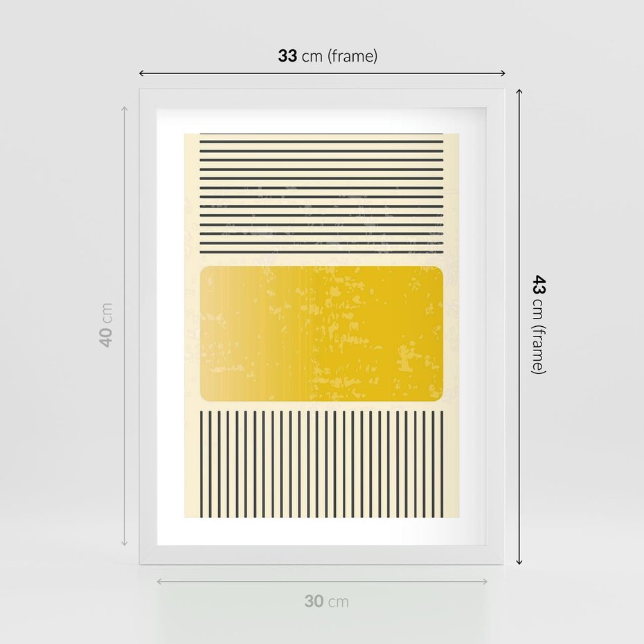 Plakat w ramie 30x40 - Geometryczna Harmonia - geometria, nowoczesny plakat - rama biała