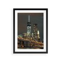 Plakat w ramie 30x40 - Miasto rozświetlone nocnym blaskiem - miasto, nocą - rama czarna