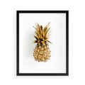 Plakat w ramie 40x50 - Ekskluzywny Akcent - złoty, ananas - rama czarna