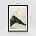 Plakat w ramie 30x40 - Minimalistyczne Góry: Złota Sztuka Natury - minimalistyczna grafika, góry - rama czarna