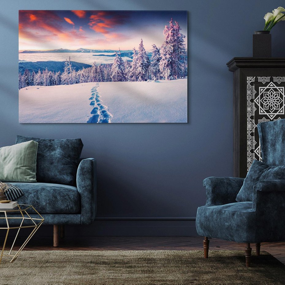 Obraz na płótnie 100x70 - Górska harmonia - zima, góry