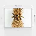 Obraz w ramie 70x50 - Ekskluzywny Akcent - złoty, ananas - rama biała
