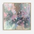 Obraz w ramie 50x50 - Efemeryczne Kwitnienie Drzew - akwarela, rozmyte pastelowe tłó - rama drewno