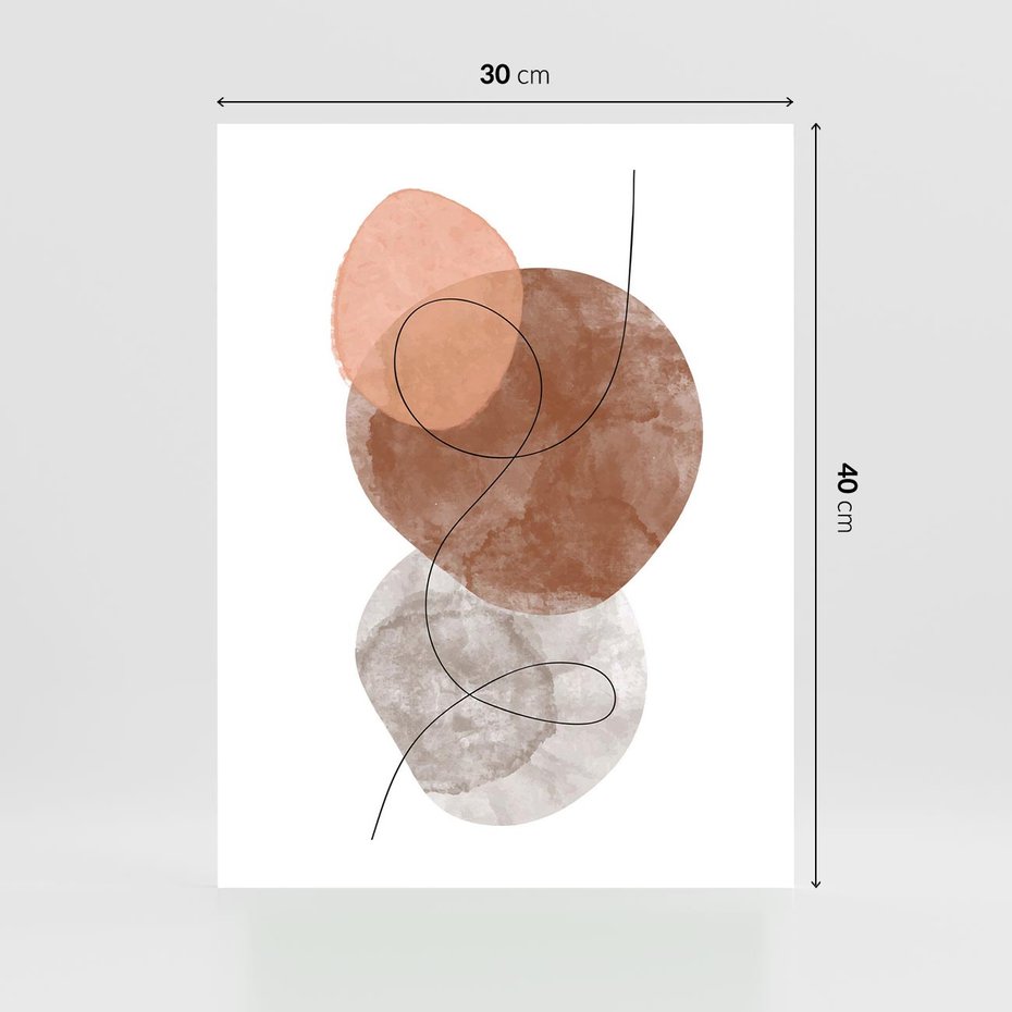 Plakat bez ramy 30x40 - Brązowe Akwarelowe Zawirowania - abstrakcja, brązowe akwarelowe plamy