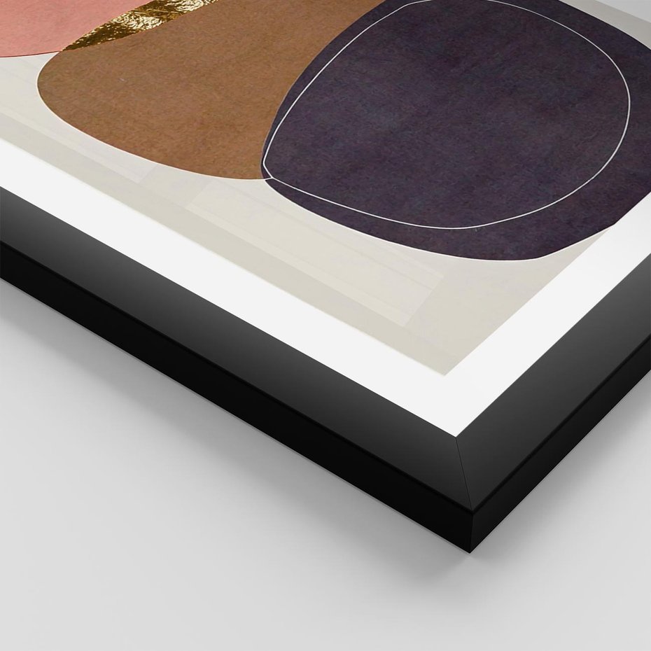 Plakat w ramie 40x50 - Rozkwitające Przenikające Formy - abstrakcyjny obraz, geometryczne formy - rama czarna