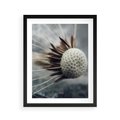 Plakat w ramie 40x50 - Makro Dmuchawiec - dmuchawiec, zbliżenie - rama czarna