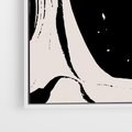 Obraz w ramie 50x70 - Wibracje w ciemnościach duszy - czarno biała abstrakcja, nieregularne rozmyte linie - rama biała
