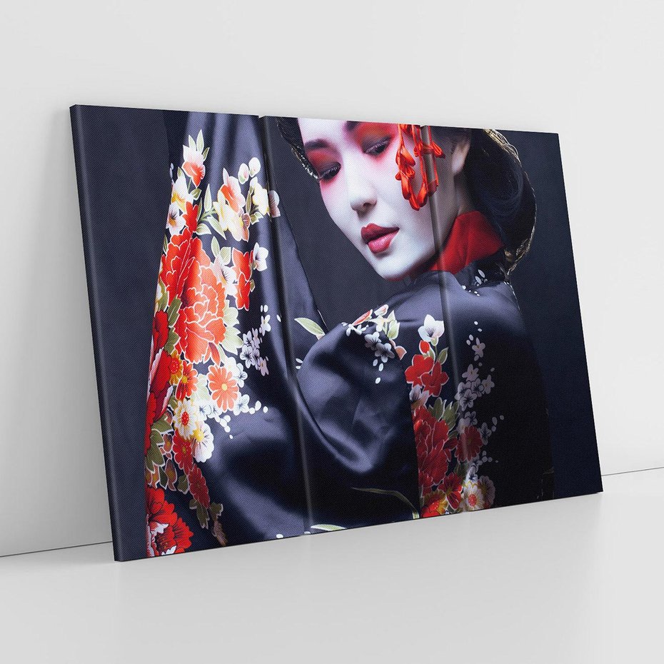 Obraz na płótnie 120x80 - Elegancka japońska gejsza - japońska, gejsza