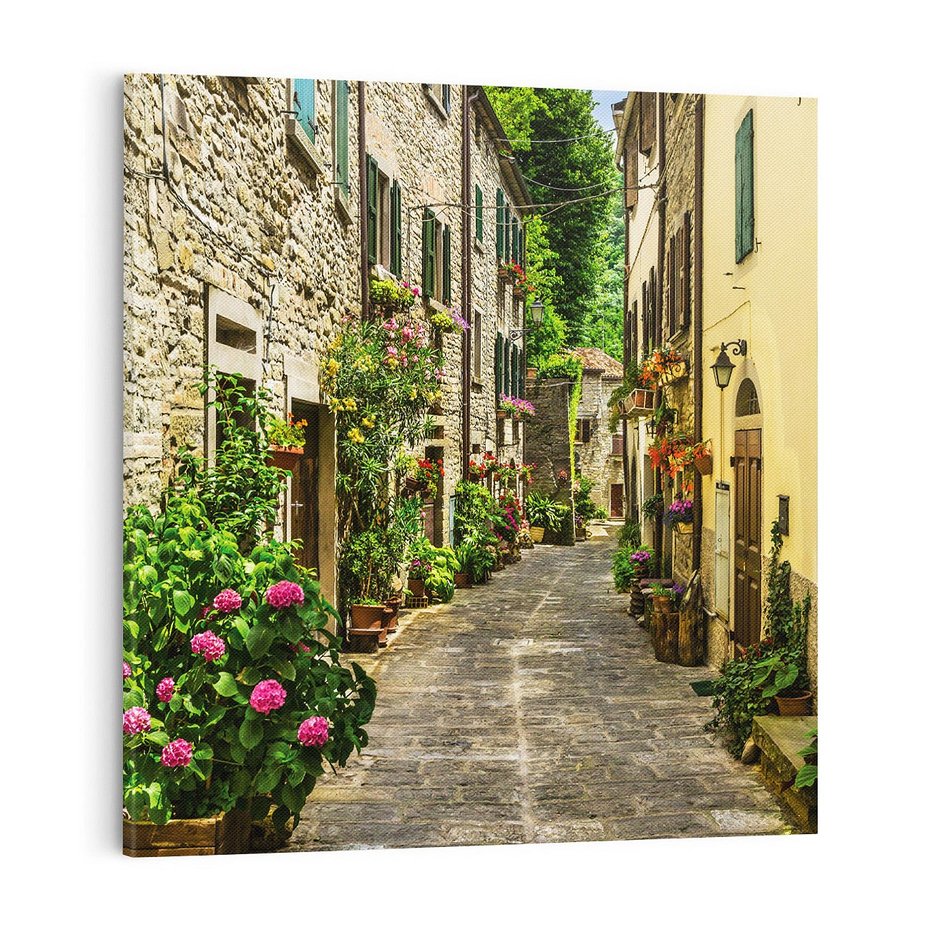 Obraz na płótnie 70x70 - Spacer po Złotej Alei - uliczka, perspektywa