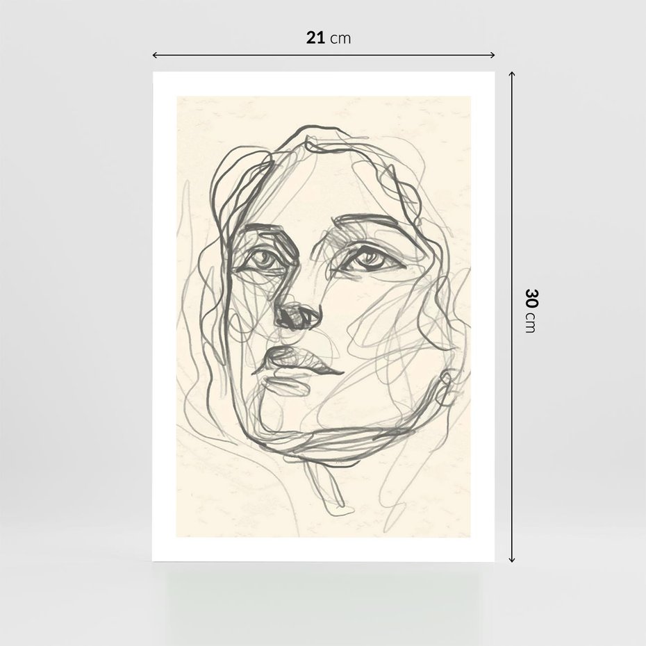 Plakat bez ramy 21x30 - Konturem Uchwycone - plakat, minimalistyczny szkic