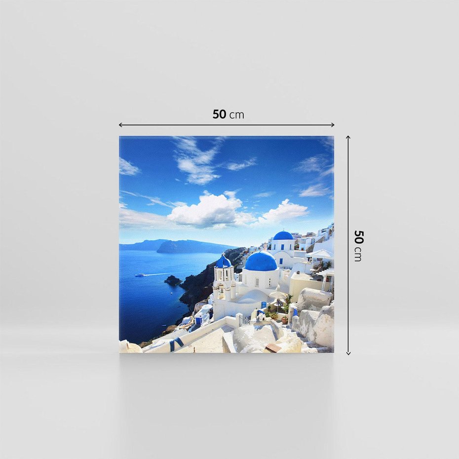 Obraz na płótnie 50x50 - Magiczne Widoki - Santorini, perspektywa