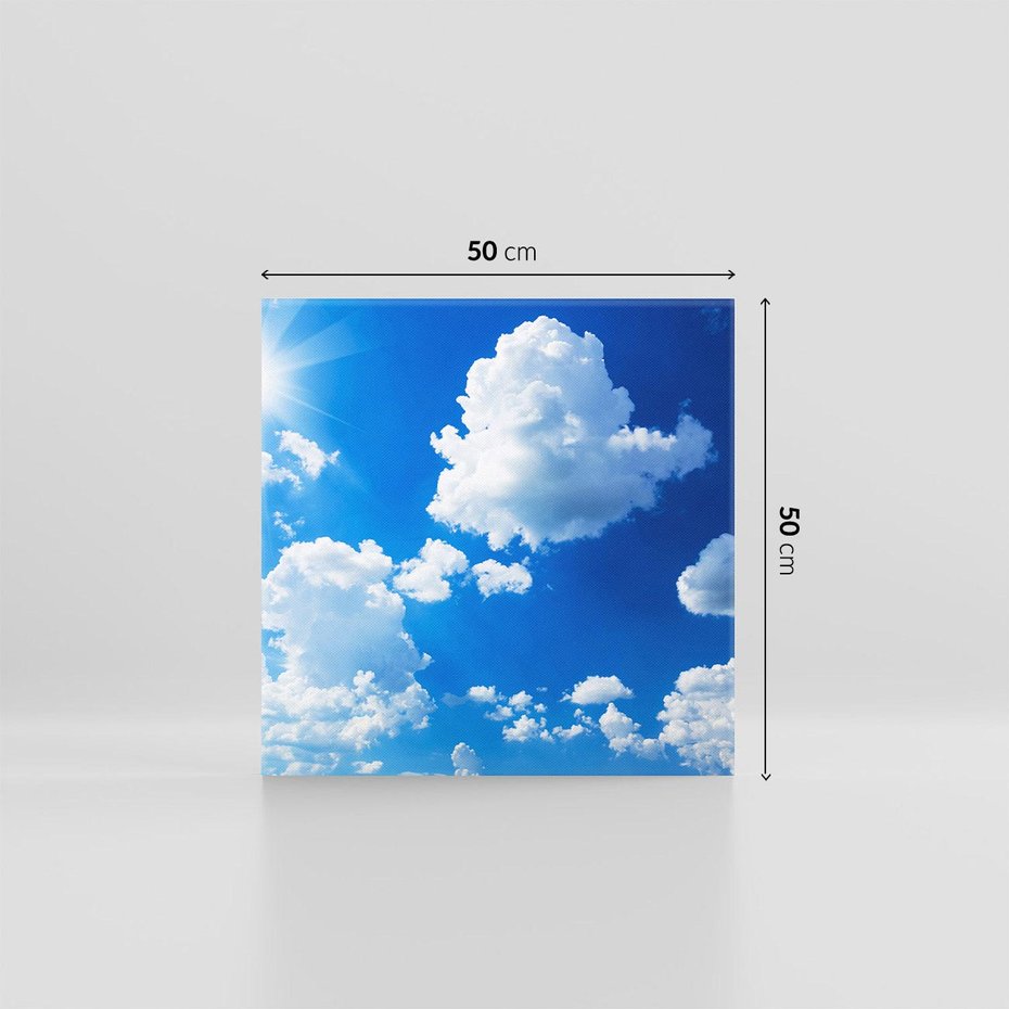 Obraz na płótnie 50x50 - Niebiańska panorama: Słońce, niebo i chmury - niebo, słońce