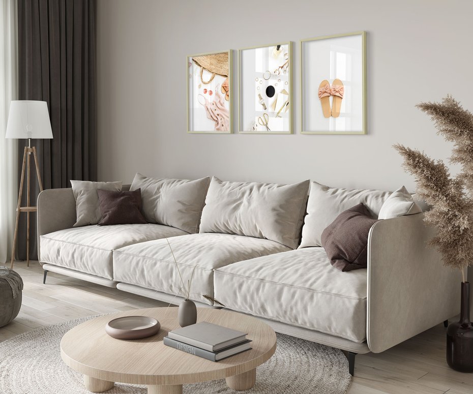 Zestaw obrazy w ramie 30x40 galeria - Moda, fashion, wakacje - rama drewno