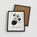 Plakat w ramie 40x50 - Odbicie kwiatowych chwil - kwiaty, typografia - rama czarna