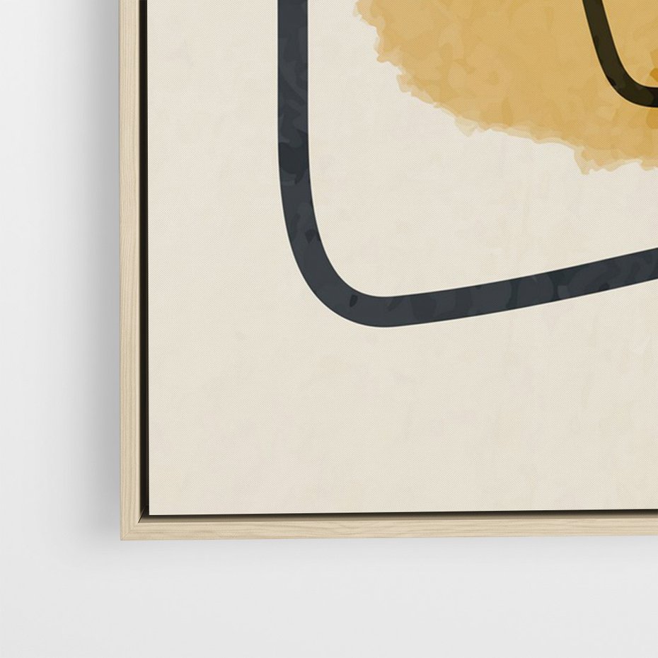 Obraz w ramie 50x70 - Rozkwitające Formy - abstrakcyjne nieregularne kształty, minimalistyczny plakat - rama drewno