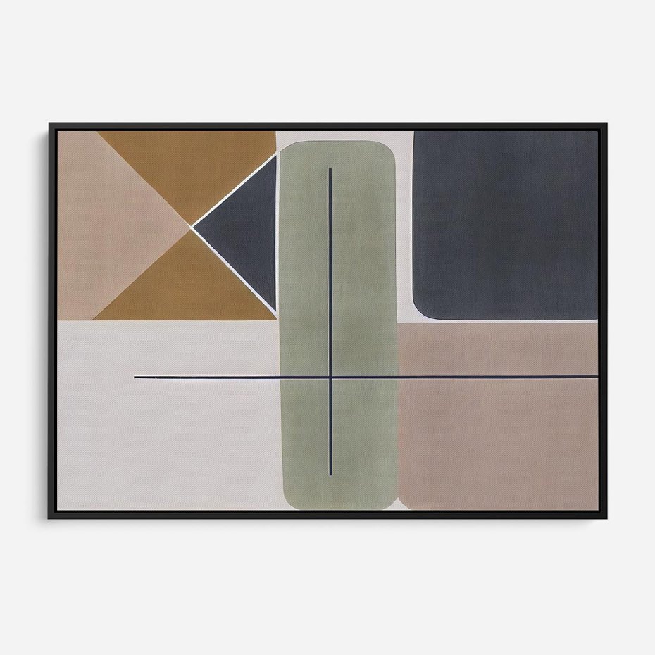 Obraz w ramie 100x70 - Sztuka Abstrakcji - geometryczne kształty, kolorowe prostokąty - rama czarna