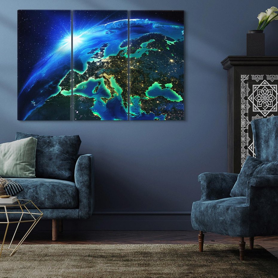 Obraz na płótnie 120x80 - Kosmiczna podróż: piękno Ziemi - kosmos, ziemia