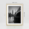 Plakat w ramie 30x40 - Majestatyczny Big Ben w Londynie - Londyn, most - rama drewno