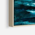 Obraz w ramie 70x50 - Burza Nad Granatowym Oceanem - piękny marynistyczny obraz olejny, wzburzone ciemne morze - rama drewno