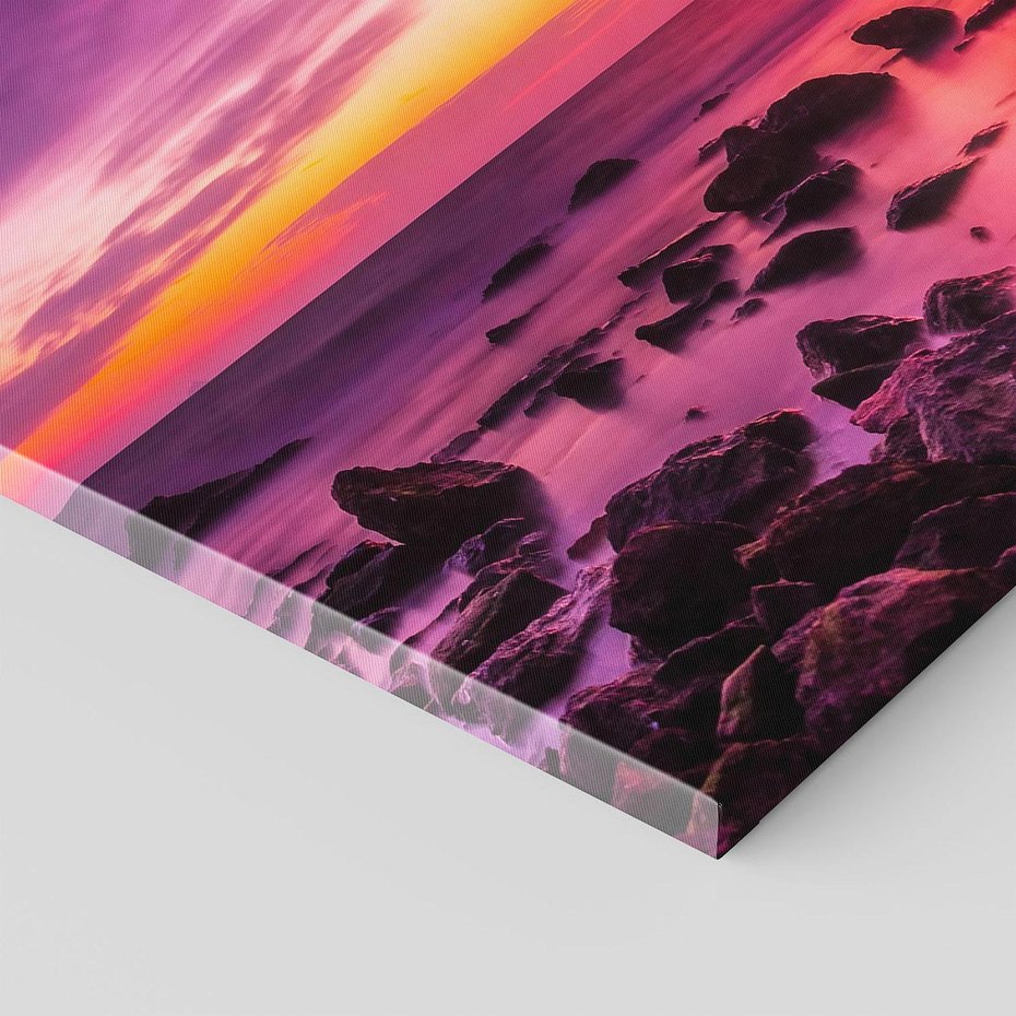 Obraz na płótnie 30x30 - Skały i plaża nad morzem - morze, plaża